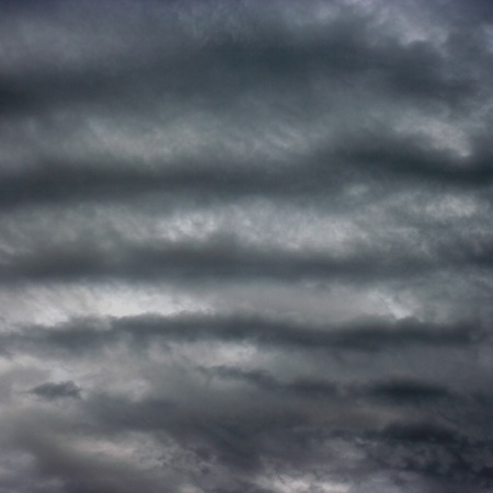 Dark clouds as if armageddon  Storm clouds over horizon  の写真素材