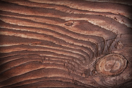 Brown wooden plank with a branch  Wooden background  の写真素材