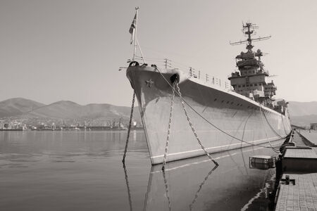 Russian warship in the Bay, Novorossiysk, Russia のeditorial素材