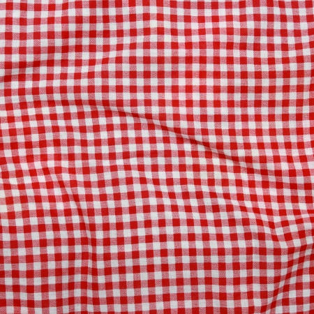 Abstract texture of a red and white checkered picnic blanket.の写真素材