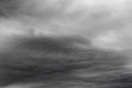 Rainy clouds. The stormy clouds over horizon. 