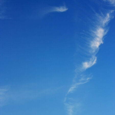 Blue sky and white clouds. Morning sky.の写真素材