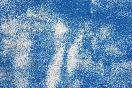 Blue background old metallic wall with enamel.の写真素材