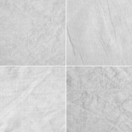 Canvas, crumpled. Four fabric textures with delicate striped pattern.の写真素材