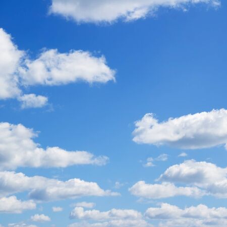 Heaven. Blue sky and clouds. Beautiful cloudscape over horizon.の写真素材