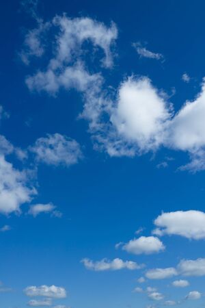 Blue sky and white clouds over horizon. Morning beautifull sky.の写真素材