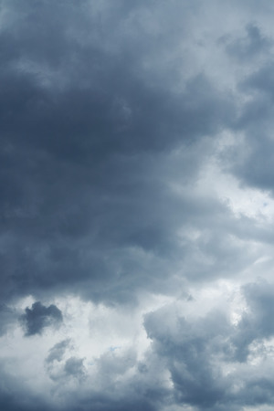 Thunderclouds over horizon, cloudscape, storm. Cloudy sky background.の写真素材