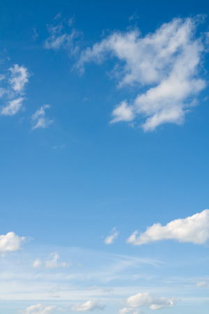 Beautiful coudscape over horizon. White clouds in blue sky.の写真素材