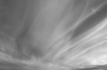 Dramatic loudy overcast sky. Beautiful unusual clouds over horizon, cloudscape.