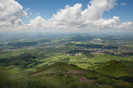 landscape with natural landscape from the height of the mountainの写真素材