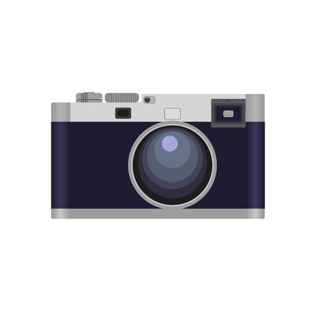 Old photographic camera isolated over white backgroundのイラスト素材
