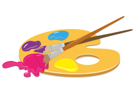 Vector set of brushes in different styles. Realism, flat. For graphic and web design.のイラスト素材