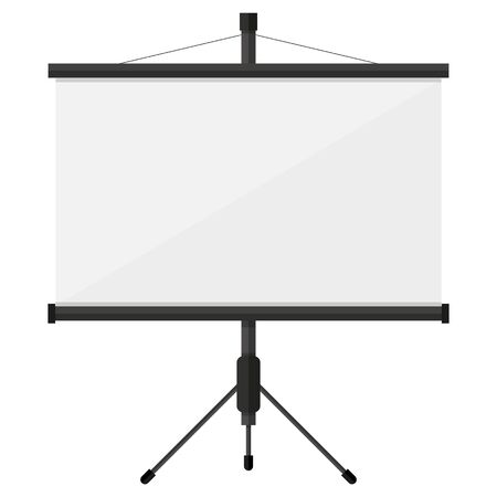 projector screen with financial report. Training staff, meeting, report, business school.のイラスト素材