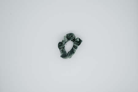 Elastic hair band on a light background close up. View from aboveの写真素材