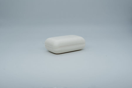 Soap on a light background close-up. Side view