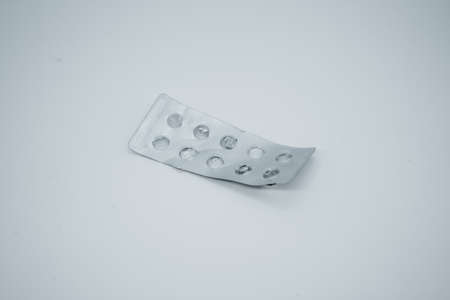 Pills on a light background close up. Side viewの写真素材