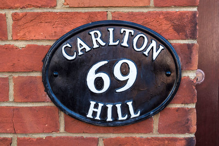 Metallic old number plate, Brighton, United Kingdom