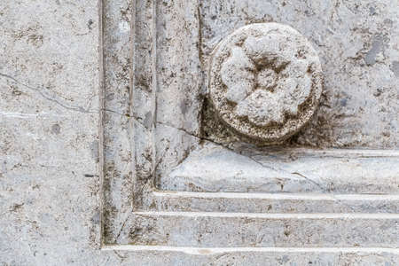 Old historical wall decor plate in Gent, Flanders, Belgiumの写真素材