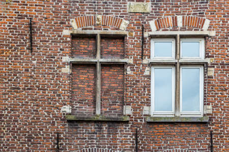 Old brickwork wall in Gent, Flanders, Belgiumの写真素材