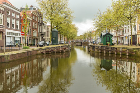 Channel in Holland, springのeditorial素材