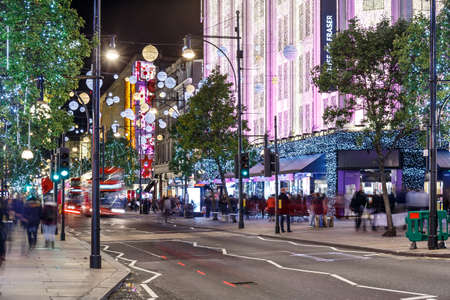 Christmas lights 2016 on Oxford street, London, Englandのeditorial素材