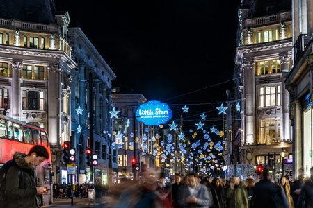 Christmas lights 2016 on Oxford street, London, Englandのeditorial素材