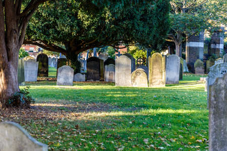 Chiswick church in autumn, London, Englandのeditorial素材