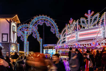 Christmas fair in Hyde park in 2016, Londonのeditorial素材