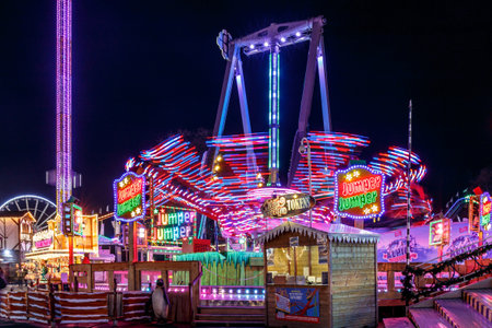 Christmas fair in Hyde park in 2016, Londonのeditorial素材