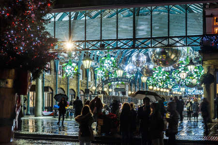 Christmas lights 2016 in Covent Garden, London, Englandのeditorial素材