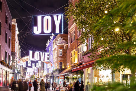 Christmas lights 2016 in Carnaby, London, Englandのeditorial素材