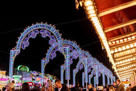 Christmas fair in Hyde park in 2016, Londonのeditorial素材