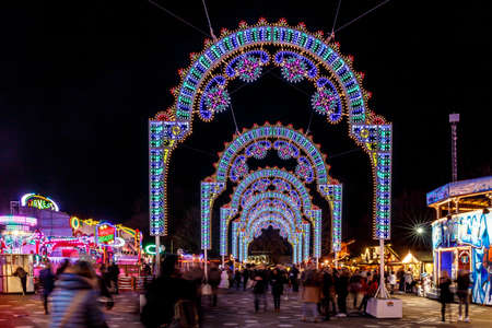Christmas fair in Hyde park in 2016, Londonのeditorial素材