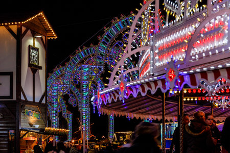 Christmas fair in Hyde park in 2016, Londonのeditorial素材