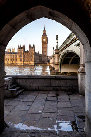 Big ben in winter morning, Londonの写真素材