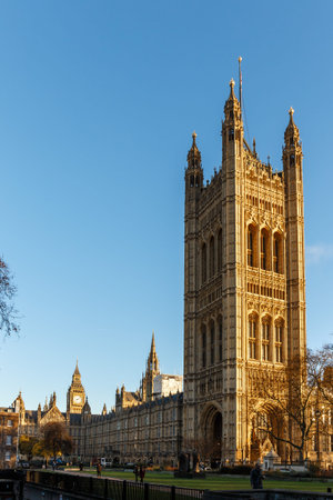 Houses of Parliament in winter morning, London, UK