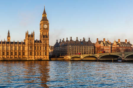 Big ben in winter morning, Londonの写真素材