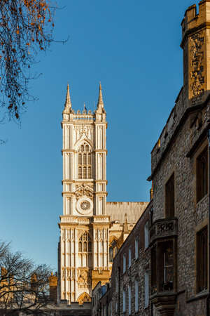 Westminster abbey in winter morning, Londonの写真素材