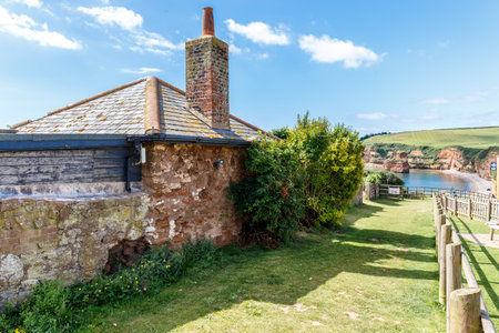 Travelling at Jurassic coast seaside (Devon), UKの写真素材