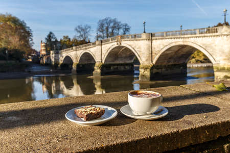 Cup of coffee in Richmond, London, Englandの写真素材
