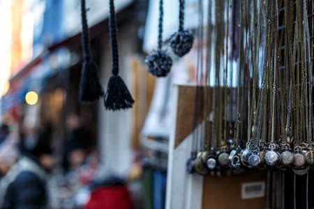 Portobello market in winter, Londonの写真素材