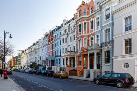 Portobello road in winter, Londonの写真素材