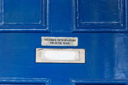 No junk mail precaution on door, London, Englandの写真素材