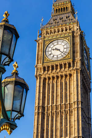 Big ben clock tower in winter sunny morning, Londonの写真素材