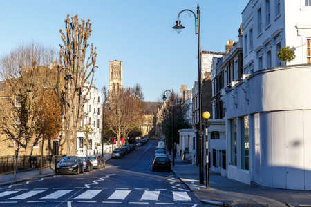 Portobello road in winter, Londonの写真素材