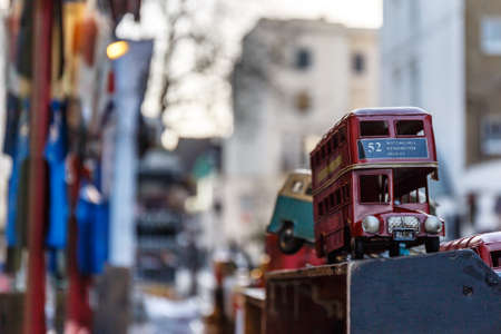 Portobello market in winter, Londonの写真素材