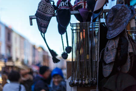 Portobello market in winter, Londonの写真素材