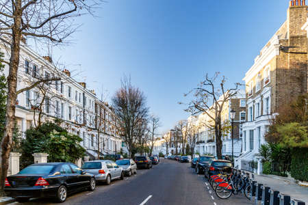 Portobello road in winter, Londonの写真素材