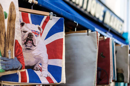 Portobello market in winter, Londonの写真素材