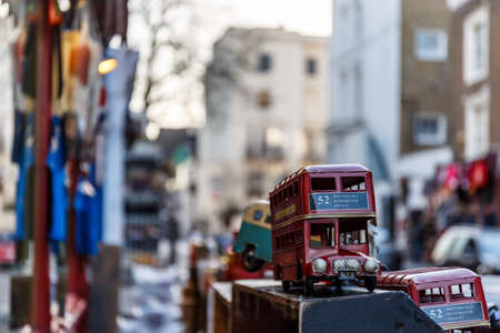 Portobello market in winter, Londonの写真素材